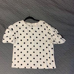 H&M Black and white polka dot blouse